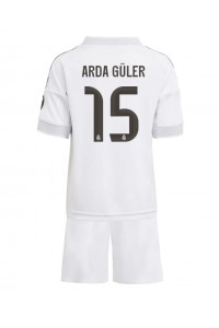 Real Madrid Arda Guler #15 Jalkapallovaatteet Lasten Kotipeliasu 2025-26 Lyhythihainen (+ Lyhyet housut)
